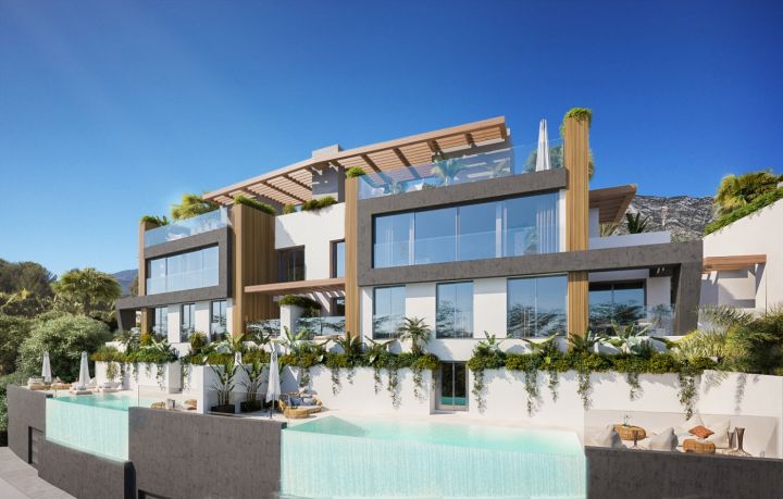 New development of villas in La Quinta, Benahavis - Luxurious Modern Home offering Golf Views