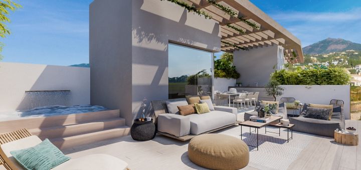 New development of villas in La Quinta, Benahavis - Luxurious Modern Home offering Golf Views